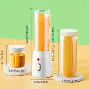 Portable Electric Juicer with Dual Cups - USB Rechargeable, Compact Smoothie Blender, for Travel and Home Use
